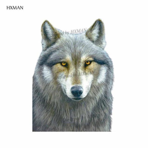 HXMAN Watercolor Wolf Tiger Temporary Tattoos Waterproof Women Fake Kids Children Hand Tattoos Men Body Art 9.8X6cm A-005