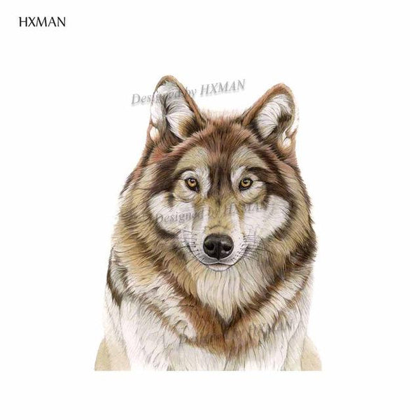 HXMAN Watercolor Wolf Tiger Temporary Tattoos Waterproof Women Fake Kids Children Hand Tattoos Men Body Art 9.8X6cm A-005