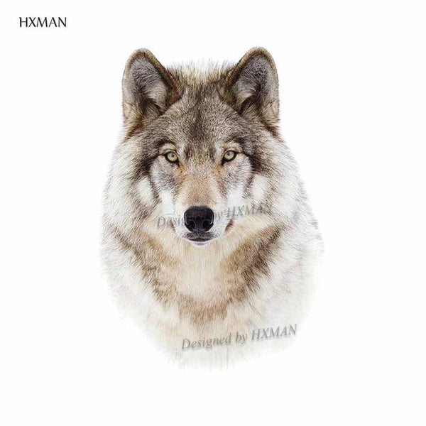 HXMAN Watercolor Wolf Tiger Temporary Tattoos Waterproof Women Fake Kids Children Hand Tattoos Men Body Art 9.8X6cm A-005