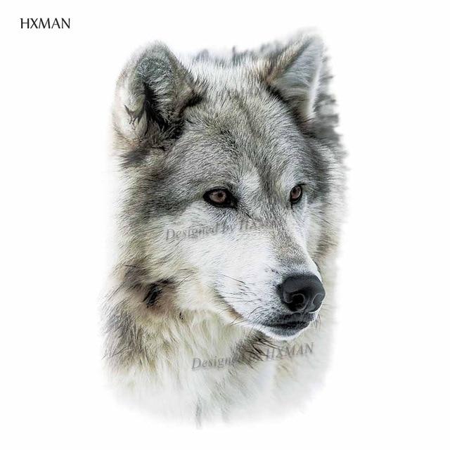HXMAN Watercolor Wolf Tiger Temporary Tattoos Waterproof Women Fake Kids Children Hand Tattoos Men Body Art 9.8X6cm A-005