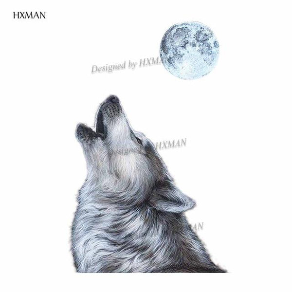 HXMAN Watercolor Wolf Tiger Temporary Tattoos Waterproof Women Fake Kids Children Hand Tattoos Men Body Art 9.8X6cm A-005
