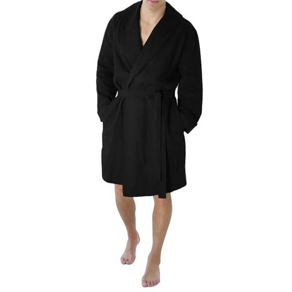 Men's Linen Pajama Casual Pure Color Cotton Linen Long Bathrobe Sexy Home Nightgown Pajamas Robe Nightgown Men Summer Ð¿Ð¸Ð¶Ð°Ð¼Ð°