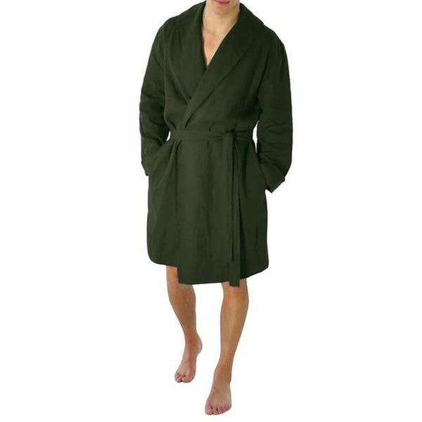 Men's Linen Pajama Casual Pure Color Cotton Linen Long Bathrobe Sexy Home Nightgown Pajamas Robe Nightgown Men Summer Ð¿Ð¸Ð¶Ð°Ð¼Ð°