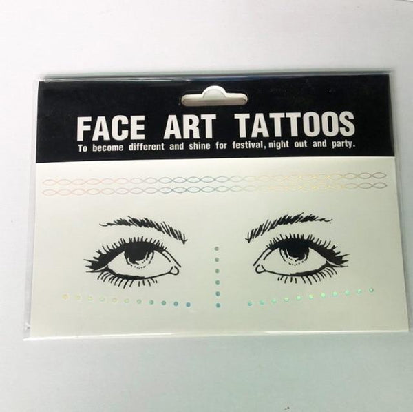 1pack Face flash tattoo Festival Party Body Glitter face art tattoo Sticker eye decals Eye shadow Freckles concealer Dot pattern