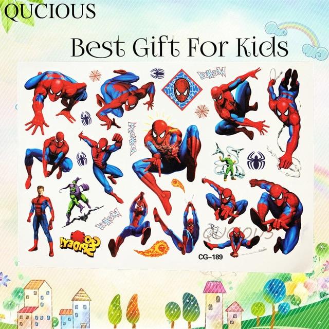 Cartoon Water Transfermation Temporary Children Tattoo Paper For Boy Kids Ninja Turtle Avengers Tatoo Flash Fake Tattoo Stickers