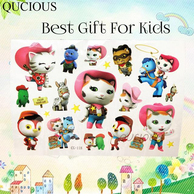 Waterproof Cartoon Temporary Tattoo For Girl Sofia Princess Body Art Tatoo Sticker Baby Kids Barbie Hello Kitty DIY Fake Tattoos