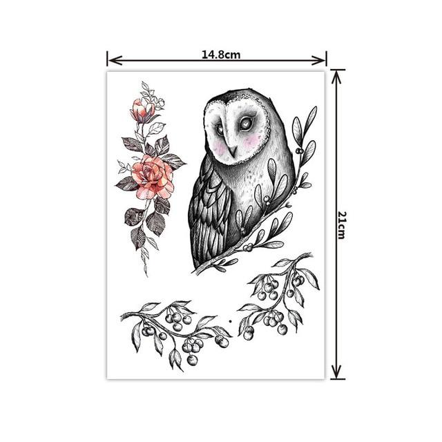 Fashion Black White Flower Tattoo Sticker Women Body Art Peony Rose Waterproof Water Transfer Temporary Tattoo