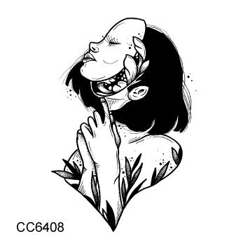 Rocooart Sexy Tattoo Mask Veil Woman Taty Old School Fake Tattoo Body Art Temporary Tattoo Sticker For Female Tatuajes Tatuagem