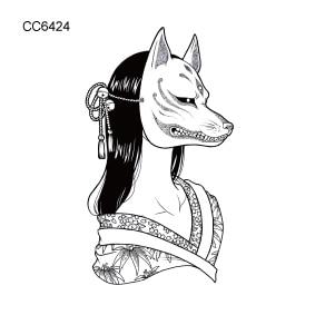Rocooart Sexy Tattoo Mask Veil Woman Taty Old School Fake Tattoo Body Art Temporary Tattoo Sticker For Female Tatuajes Tatuagem