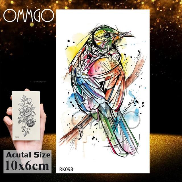 OMMGO Bulb Glass Mountain Pine Tree Temporary Tattoos Sticker Triangle Wave Custom Tattoo Body Art Arm Black Small Fake Tatoos