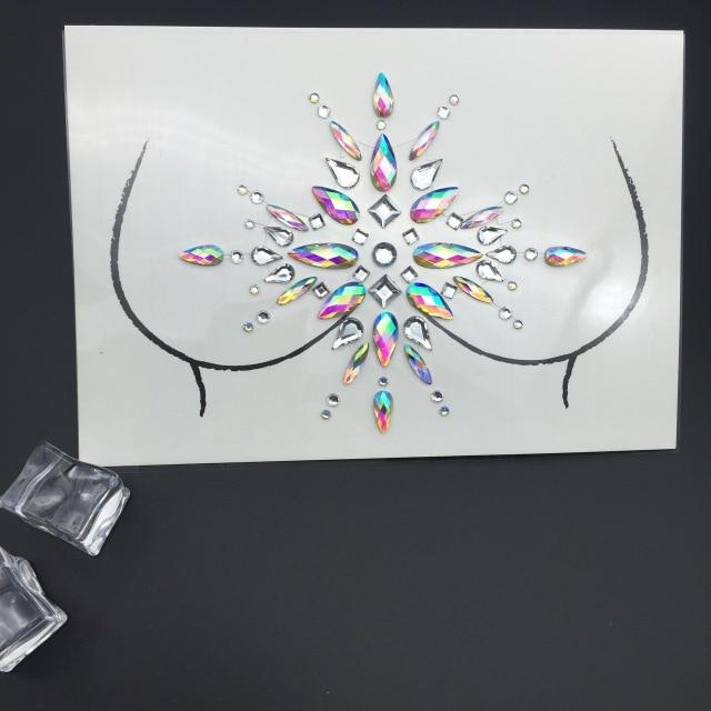 Temporary Rhinestone Glitter Tattoo Stickers Face Jewels Gems Festival Party Makeup Body Jewels Flash Fake Temporary Tattoos