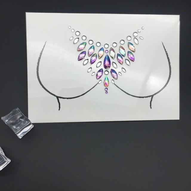 Temporary Rhinestone Glitter Tattoo Stickers Face Jewels Gems Festival Party Makeup Body Jewels Flash Fake Temporary Tattoos