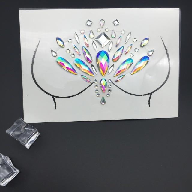 Temporary Rhinestone Glitter Tattoo Stickers Face Jewels Gems Festival Party Makeup Body Jewels Flash Fake Temporary Tattoos