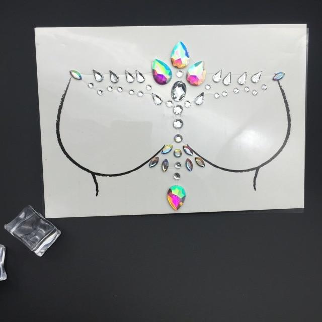 Temporary Rhinestone Glitter Tattoo Stickers Face Jewels Gems Festival Party Makeup Body Jewels Flash Fake Temporary Tattoos