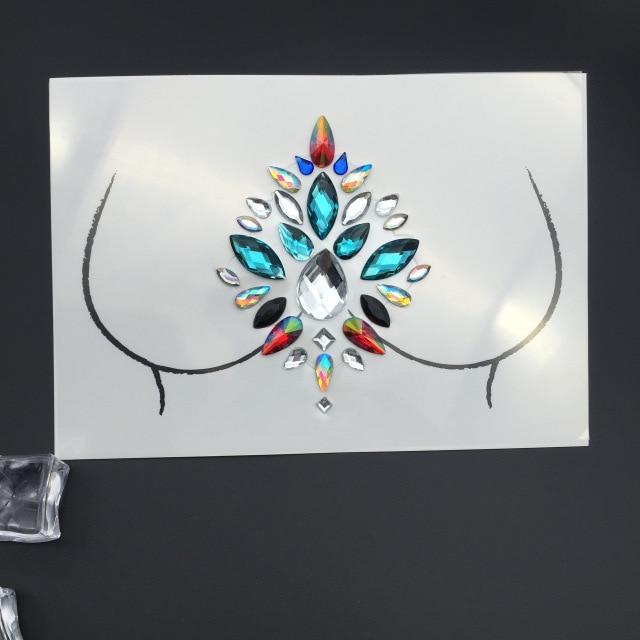 Temporary Rhinestone Glitter Tattoo Stickers Face Jewels Gems Festival Party Makeup Body Jewels Flash Fake Temporary Tattoos