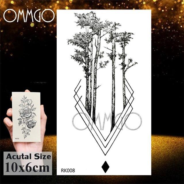 OMMGO HOT 3D Black Henna Flower Rose Temporary Tattoos For Girls Women Tattoo Sticker Leaf Custom Wholesale Tatoos Body Art Kit
