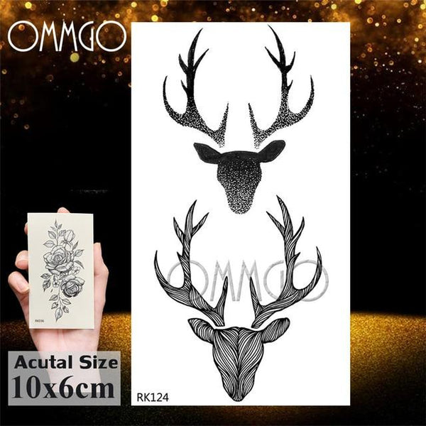 OMMGO HOT 3D Black Henna Flower Rose Temporary Tattoos For Girls Women Tattoo Sticker Leaf Custom Wholesale Tatoos Body Art Kit
