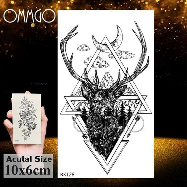OMMGO HOT 3D Black Henna Flower Rose Temporary Tattoos For Girls Women Tattoo Sticker Leaf Custom Wholesale Tatoos Body Art Kit