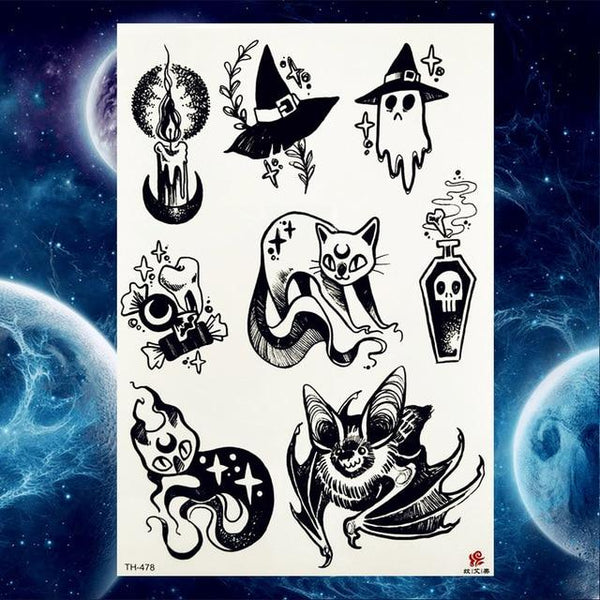 YURAN Black Tulip Totem Tattoos Stickers Women Body Waist Arm Art Bracelet Tattoos Temporary Girls Butterfly Tatoos Rose Chains