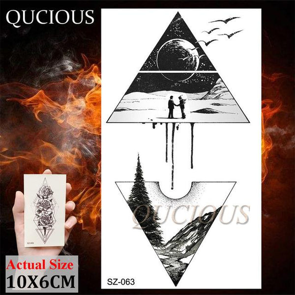 DIY Forest Design Waterproof Fake Temporary Tattoo of Wolf Sexy Women Body Art Arm Tattoos Paper For Men Boys Girls Tatoo Cover