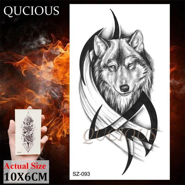 DIY Forest Design Waterproof Fake Temporary Tattoo of Wolf Sexy Women Body Art Arm Tattoos Paper For Men Boys Girls Tatoo Cover