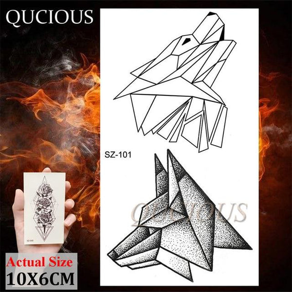DIY Forest Design Waterproof Fake Temporary Tattoo of Wolf Sexy Women Body Art Arm Tattoos Paper For Men Boys Girls Tatoo Cover