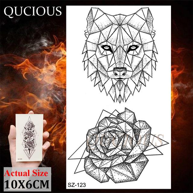 DIY Forest Design Waterproof Fake Temporary Tattoo of Wolf Sexy Women Body Art Arm Tattoos Paper For Men Boys Girls Tatoo Cover
