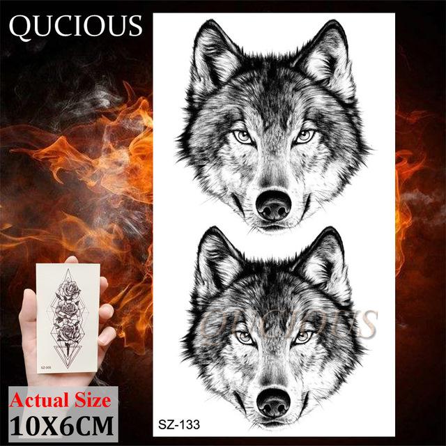 DIY Forest Design Waterproof Fake Temporary Tattoo of Wolf Sexy Women Body Art Arm Tattoos Paper For Men Boys Girls Tatoo Cover