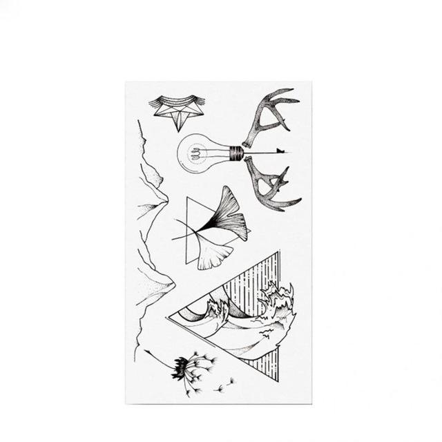 Sale Colorful Cartoon New tattoo sticker animal sticker disposable Black Bird fish Flower Deer Body Art Fake Water Transfer