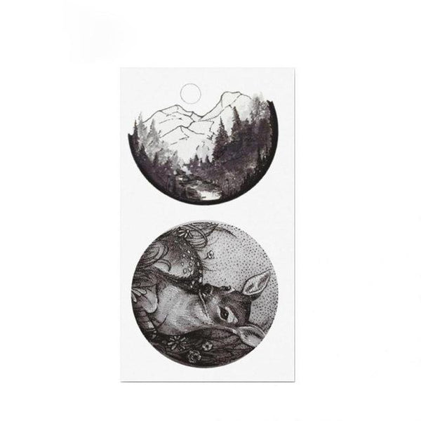 Sale Colorful Cartoon New tattoo sticker animal sticker disposable Black Bird fish Flower Deer Body Art Fake Water Transfer