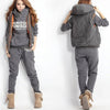 3PCS Running Sets Womens Hoodies Warm Women letter Tracksuit Set Thicken Sweat Tops Pants Suit Plus Velvet Thick Clothing