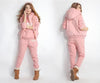 3PCS Running Sets Womens Hoodies Warm Women letter Tracksuit Set Thicken Sweat Tops Pants Suit Plus Velvet Thick Clothing