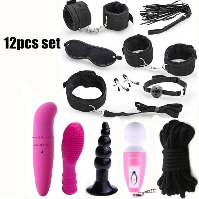 14pcs set bdsm Anal Vagina Vibrators for Women Dildo Vibrator Sex Bondage Fetish Kit Restraints Erotic Toys for Adults Couples S