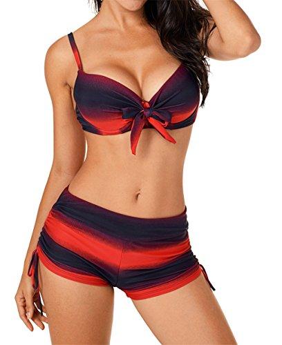 ÐºÑƒÐ¿Ð°Ð»ÑŒÐ½2019 Bikini Push Up Swimwear Women Swimsuit Plus Size Swimwear Patchwork Shorts Two-Pieces Swimming Bathing Suits Tankini