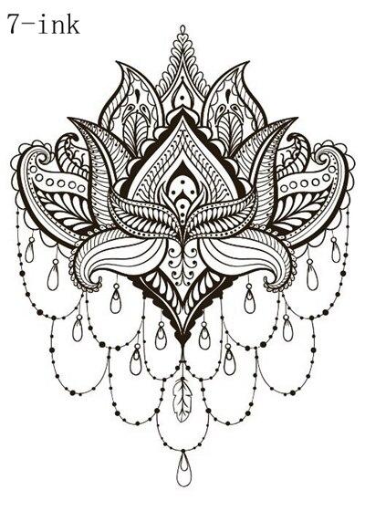Temporary Tattoo Sticker large size body art flower Moonlight Cat God  water Transfer Fake Tattoo Flash tatto for women men