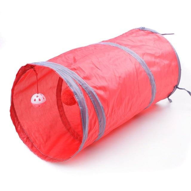 10 Color Funny Pet Tunnel Cat Play Rainbown Tunnel Brown Foldable 2 Holes Cat Tunnel Kitten Toy Bulk Toys Rabbit Tunnel Cat Cave