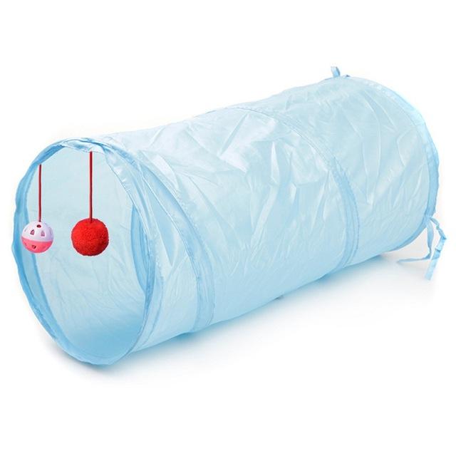 10 Color Funny Pet Tunnel Cat Play Rainbown Tunnel Brown Foldable 2 Holes Cat Tunnel Kitten Toy Bulk Toys Rabbit Tunnel Cat Cave