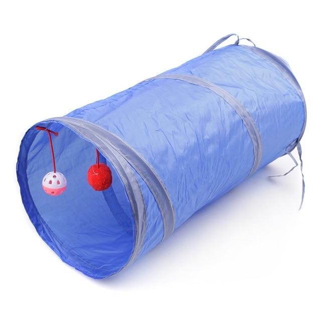 10 Color Funny Pet Tunnel Cat Play Rainbown Tunnel Brown Foldable 2 Holes Cat Tunnel Kitten Toy Bulk Toys Rabbit Tunnel Cat Cave