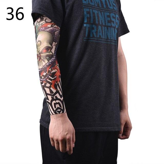 New Fake Temporary Tattoo Sleeves Tattoos Full Long Slip On Arm Tattoo Sleeve Kit Men Elastic Nylon Glove Tattoos