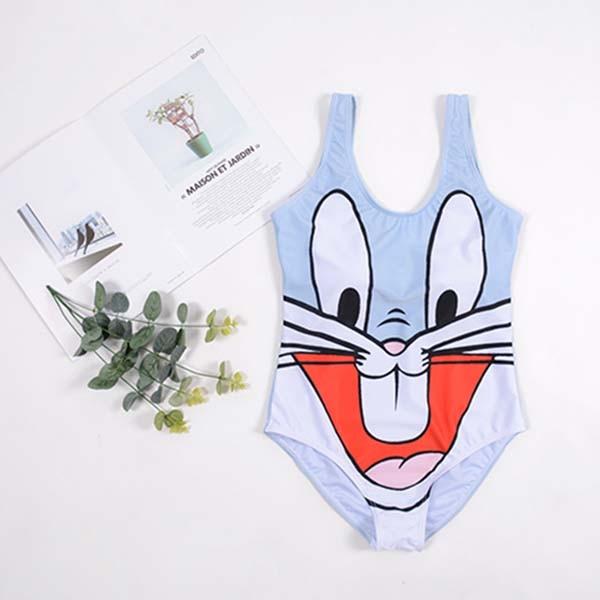 2019 New Sexy Women One Piece Swimsuit 3D Print cartoon Strap Backless Swimsuit Bathing Suit Summer Beachwear Monokini Swimsuit