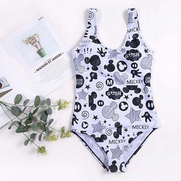 2019 New Sexy Women One Piece Swimsuit 3D Print cartoon Strap Backless Swimsuit Bathing Suit Summer Beachwear Monokini Swimsuit