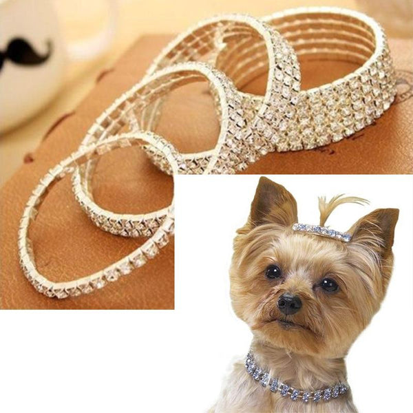 Fashion Bling Dog Cat Jewelry Rhinestone Collar Pet Crystal Diamond Elasticity Necklace Pet Dog Accessories Mascotas.