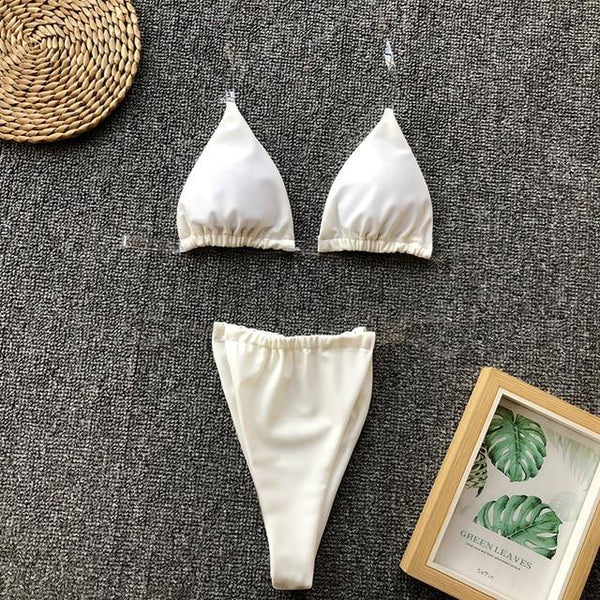 NewAsia Bikini 2019 Swimwear Women Beach Set  Sexy Beachwear Two Piece Set Thong Push Up Padded Bathing Set Summer Monokini
