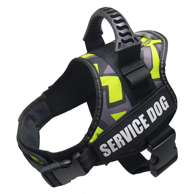 Dog Harness Service Dog K9 Reflective Harness Adjustable Nylon Collar Vest for Small Large Dogs Walking Running Pets Supplies