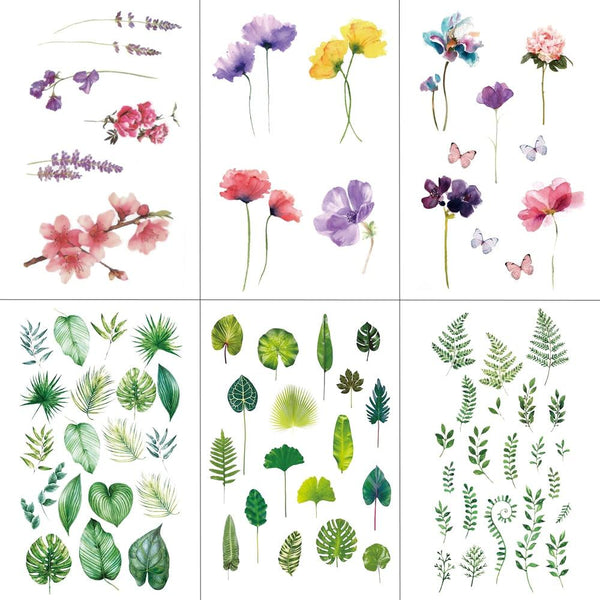 HXMAN Flower Temporary Tattoo Sticker Waterproof Fashion Women Face Fake Body Art  Children Adult Hand Tattoos 10.5X6cm P-101