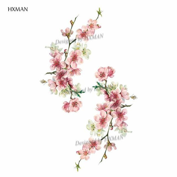 HXMAN Flower Temporary Tattoo Sticker Waterproof Fashion Women Face Fake Body Art  Children Adult Hand Tattoos 10.5X6cm P-101