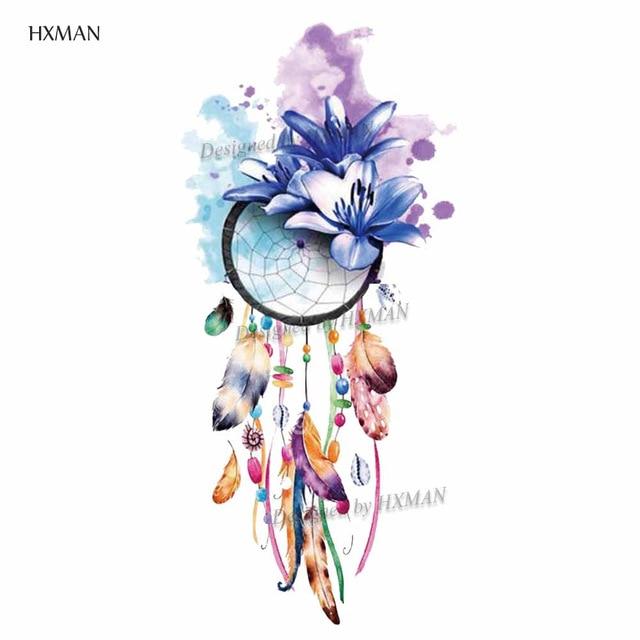 HXMAN Dreamcatcher Temporary Fake Tattoo Body Art Sticker Waterproof Women Fashion Hand Tattoo Sticker for Kids 9.8X6cm T-006