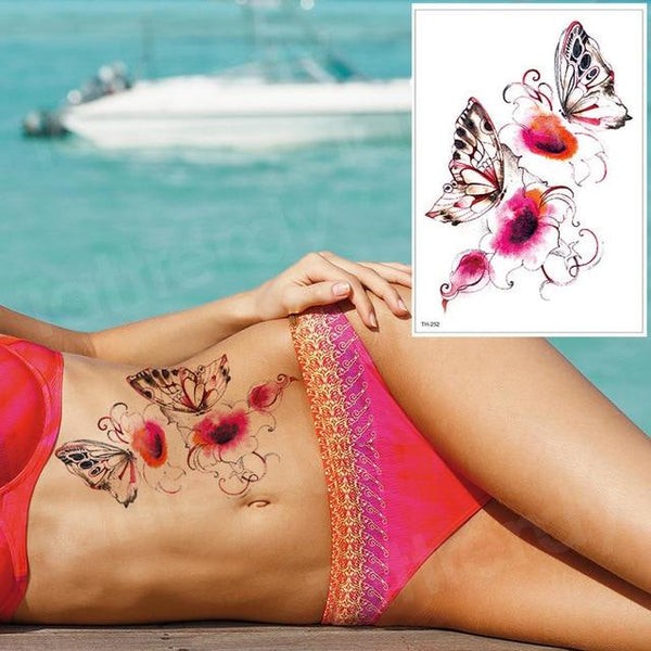 temporary tattoo black flower tattoo sleeves water transfer tatoo sticker peony rose tattoos body art sexy tatoo girl arm tatto