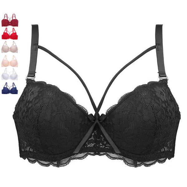 Thin Women Plus Size Bra B C Super Beautiful Front Bralette Lace Bra Female Lingerie Deep V Sexy Big Size Bra Women Brassiere