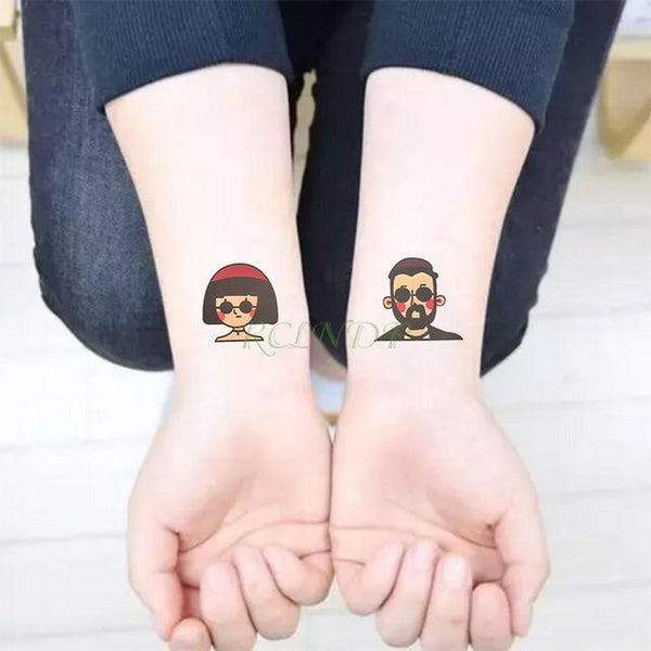 Waterproof Temporary Tattoo Sticker Sun Moon Fake Tatto Flash Tatoo Tatouage hand foot arm For Men Women girl